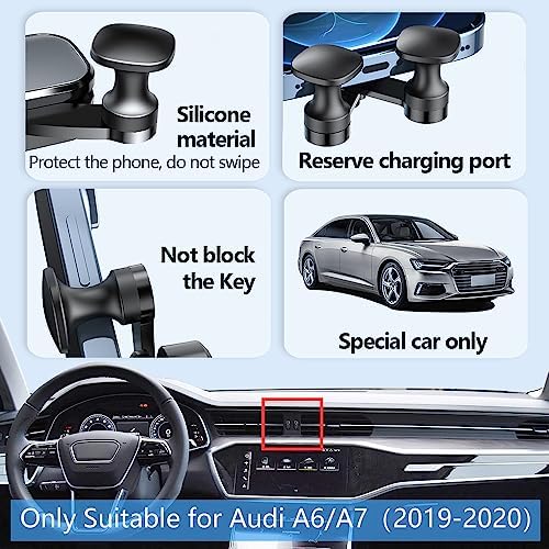 Audi-Compatible UNQIN Car Phone Holder Mount – 360° Rotation Smartphone Bracket for A6, A7, S6, S7, RS6, RS7 & Allroad (2012-2018) – Ultimate Hands-Free Navigation & Stylish Interior Solution – Easy Tool-Free Install, Durable Design, Adjustable Viewing Angles for Enhanced Safety