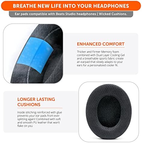 Revolutionary Cooling Gel Ear Pads for Beats Studio 2 & 3 – Premium Black Camo Cushions with Advanced Foam Technology and Superior Adhesion | Ultimate Comfort for Extended Listening | Perfectly Designed for Studio Models, Not Compatible with Solo Variants