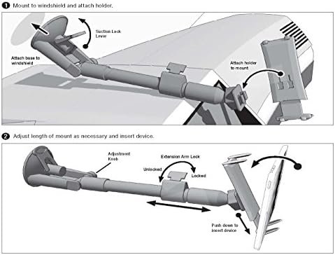 ARKON Long Arm Windshield Suction Mount for i Pad Air & Pro – Premium Hands-Free Tablet Holder for Safe Navigation and Streaming – Durable, Adjustable Car Mount with Powerful Suction and Sleek Black Design – Perfect for Video Calls and On-the-Go Entertainment