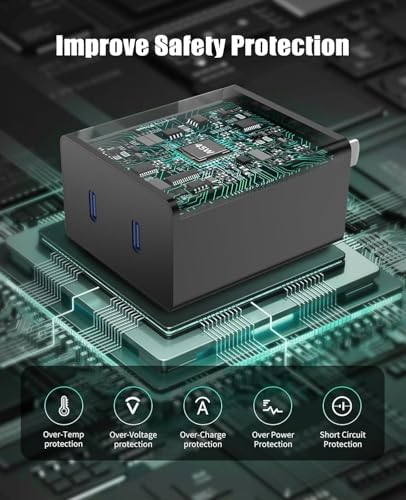 Dual 45 W Fast Charging Block Set with 10 ft USB-C to C Cables – Ultimate Power Solution for Samsung Galaxy S25/S24/S23+/S22+ and More – High-Efficiency Adapter for Android Devices, Perfect for Home Use and Travel Convenience