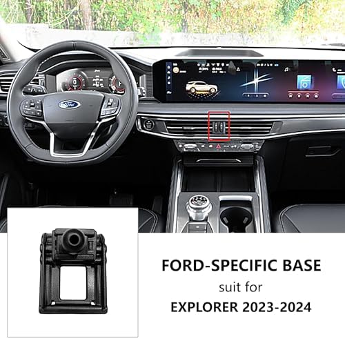 UDIWOK Explorer Car Mount for 2023-2024 Ford Explorer: Premium Mobile Phone Holder with 360-Degree Rotation and Hands-Free Navigation – Secure, Stylish, and Easy to Install