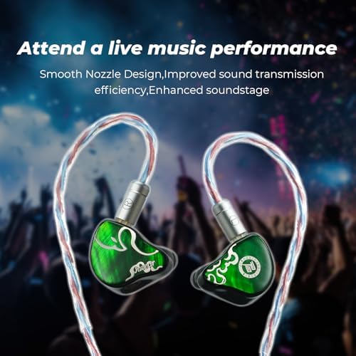 Hi Fi Go JUZEAR Flare High-Performance IEM Cable – Premium 6 N Single-Crystal Copper & Silver-Plated Hybrid Audio Cable with Interchangeable Gold-Plated Plugs (3.5 mm/4.4 mm) for Exceptional High-Resolution Sound – Stylish Rainbow Finish for Enhanced Durability and Compatibility with Audiophile Gear