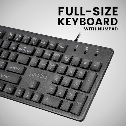 Transform Your Workspace with the Perixx PERIBOARD-317 RGB Wired Backlit USB Keyboard – Enhanced Visibility with Big Print Keys and Dynamic RGB Illumination for Ultimate Typing Comfort – Ideal for Gamers and Professionals Alike – US English Layout for Seamless Navigation and Cross-Platform Compatibility – Elevate Your Productivity and Style Today!