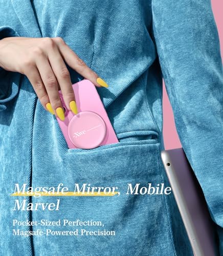 Cell Phone Stand Compatible with Magsafe Mirror Mount [Anti-Scratch & Portable] Girls Women Magnetic Travel Makeup Mirror Desk Fits for iPhone 16/15/14/13/12 Plus Pro Max (Pink) – Enhanced Compatibility and Speed
