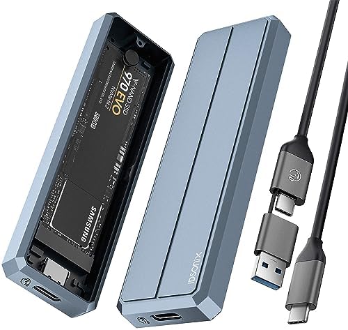 Experience Unmatched Data Transfer with the i Dsonix M.2 NVMe SSD Enclosure Adapter – Premium Aluminum Case for USB A & C 3.2 Gen 2, Supporting M-Key/B+M Key – Achieve Lightning-Fast Speeds Up to 10 Gbps for NVMe and 6 Gbps for SATA AHCI – Durable, Portable Design for On-the-Go Efficiency – Essential Accessory for Professionals and Tech Enthusiasts