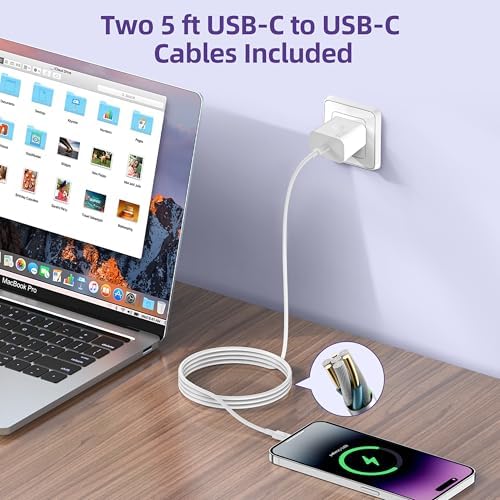 20 W USB-C Fast Charging Block with 5 ft Cable – Ultimate Power Solution for i Phone 16/15 & Samsung Galaxy S23/S22/S21/S20 – Portable 4-Pack for Home and Travel Efficiency and Universal Compatibility
