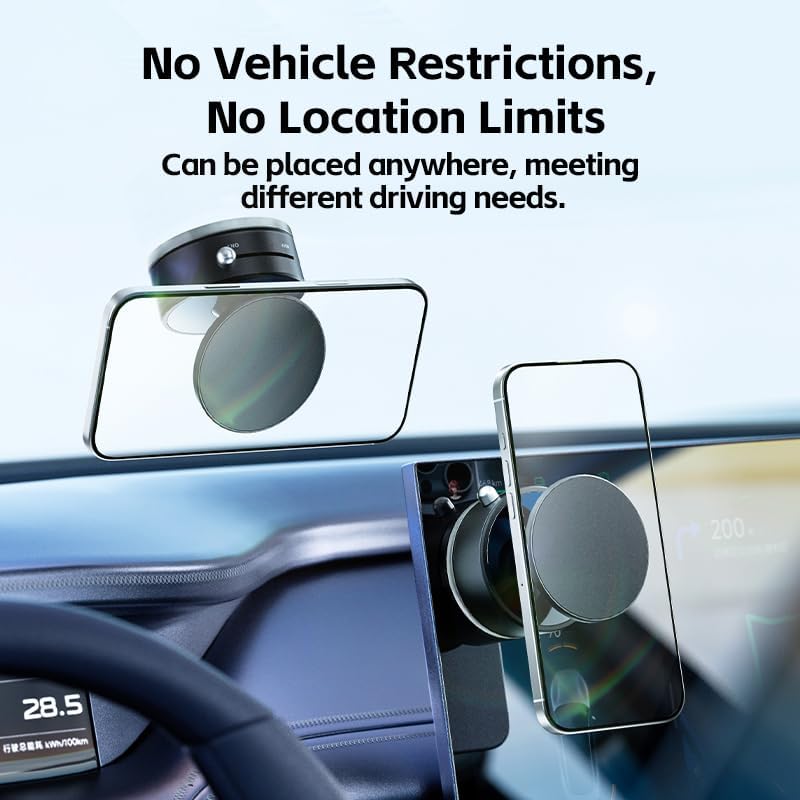 Magnetic Car Phone Mount Holder, Compatible with Magsafe, 360° Adjustable Magnetic Vacuum Suction Mount, Compact & Portable Design Holder for All Smartphones, Universal Car/Home/Office/Gym Use – Enhanced Compatibility and Speed