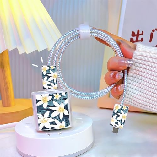 Charming Flower Butterfly Cable Protector for i Phone Chargers – Stylish Bright Blue Data Cable Saver for i Phone 11, 12, 13, 14 Pro Max, XS, XR, X, 7 & 8 Plus – Durable Cord Shield Enhancing Lifespan & Connection Reliability – Perfect i Phone Charger Accessory for Everyday Use