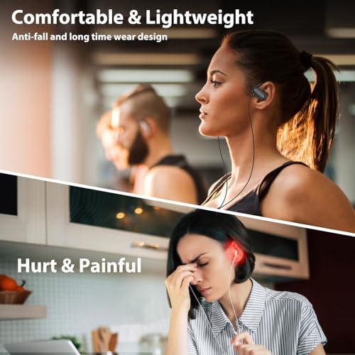 Revolutionary Open Ear USB-C Sports Earbuds with Microphone for i Phone 16, 15 Plus & Galaxy S25 – Secure Fit for Active Lifestyles, Superior Sound Quality, Effortless Volume Control & Enhanced Awareness for Ultimate Listening Freedom on the Move