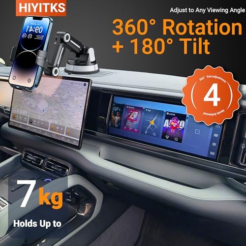 Universal Suction Cup Car Phone Holder Mount – One-Handed Operation Dashboard & Windshield Stand – Adjustable Viewing Angle for Safe Hands-Free Navigation – Durable Black Design for All Smartphones – Effortless Installation and Stability on Bumpy Roads