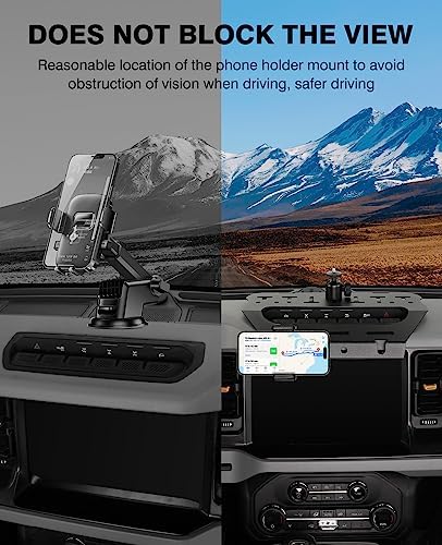 Revolutionize Your Driving with the Ultimate 3-in-1 Bronco Car Phone Holder Mount – Interphone & Go Pro Compatible with Picatinny Rail – 360° Adjustable Anti-Shake Design for 2021-2025 Bronco Models – Enhance Safety, Navigation, and Adventure Recording