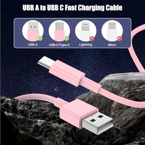 6 FT USB A to USB C Carplay Charging Cable – 3-Pack for i Phone 15/16, i Pad Pro/Air/Mini, Samsung Galaxy S25/S24/S23, and Mac Book – Fast Charging & High-Speed Data Transfer for Enhanced Compatibility on the Go