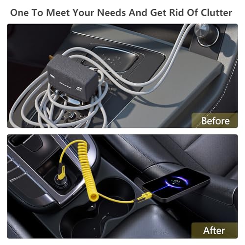 Versatile 4-in-1 Coiled USB C Cable – 4 ft – 65 W Fast Charging Solution for Phones, Laptops, and More – Durable Liquid Silicone Design in Pink – Tangle-Free Convenience, 2-Pack for Enhanced Compatibility and Speed