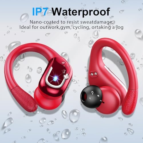 Ultimate Wireless Sport Earbuds with 75-Hour Playtime, Bluetooth 5.4 Connectivity, and IP7 Waterproof Rating – Noise-Canceling Earphones with Deep Bass for Gym, Running, and Outdoor Activities – Enhanced Comfort and Stability for Active Lifestyles