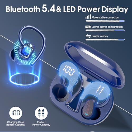 Experience the Future of Sound with OYIB Bluetooth 5.4 Wireless Earbuds – Immersive Deep Bass Sport Headphones with IP7 Waterproof Durability, 50-Hour Playtime, and Advanced ENC Microphone for Superior Call Clarity – Perfectly Crafted for Fitness Enthusiasts and Active Lifestyles in Elegant Cream White