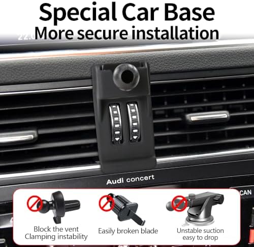 Premium Audi Q5 & SQ5 Phone Holder – Custom-Fit Dashboard Mount for 2008-2016 Models | Secure & Stylish Mobile Phone Cradle with 360-Degree Rotation | Elevate Your Driving Experience with Enhanced Compatibility & Safety Features