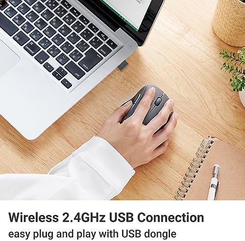 Elevate Your Productivity with the ELECOM Wireless Ergonomic Mouse – Silent Click, 2000 DPI Precision, 20-Month Battery Life, and Stylish White Design for PCs, Macs, and Laptops – Perfect for Home or Office Use