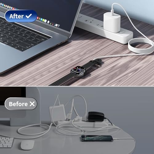 Upgrade Your Apple Watch Charging Experience with the 20 W Magnetic USB-C Fast Charger – 6 ft Cable for Seamless Compatibility with Series 1-9 and SE Models – Effortless Magnetic Alignment and Premium Durability for Everyday Convenience