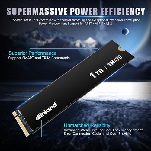 Elevate Your Performance with the INLAND TN450 500 GB NVMe M.2 PCIe Gen4 x4 Internal SSD – Unmatched 5,000 MB/s Speeds, 3 D NAND Technology for Ultimate Durability, Perfect Upgrade for Laptops & Desktops