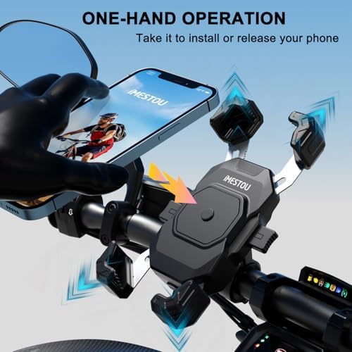 Motorcycle Wireless USB C Charger & Phone Mount – 2-in-1 Detachable SAE-O Ring Design for 5.5″-7.2″ Smartphones, Enhanced Stability & Fast Charging, Universal Fit for 12-24 V Motorcycles, One-Handed Operation, Shock-Absorbing Protection, Anti-Water Switch for Safety