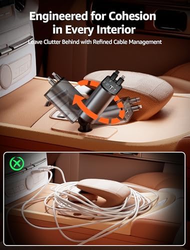 Ultimate 4-in-1 Retractable Car Charger – 84 W Fast Charging USB-C Adapter for i Phone 16, Galaxy, Pixel – 3.9 FT Extended Cable for Enhanced Flexibility & Universal Compatibility – Essential Car Accessory for Quick Device Charging on the Go