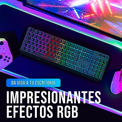 KLIM Chroma RGB Wireless Gaming Keyboard – Ultimate Performance with Long-Lasting Rechargeable Battery, Quick Typing & Water-Resistant Design for PC, PS5, PS4 & Mac – Elevate Your Gameplay with Stunning Backlighting & Enhanced Compatibility