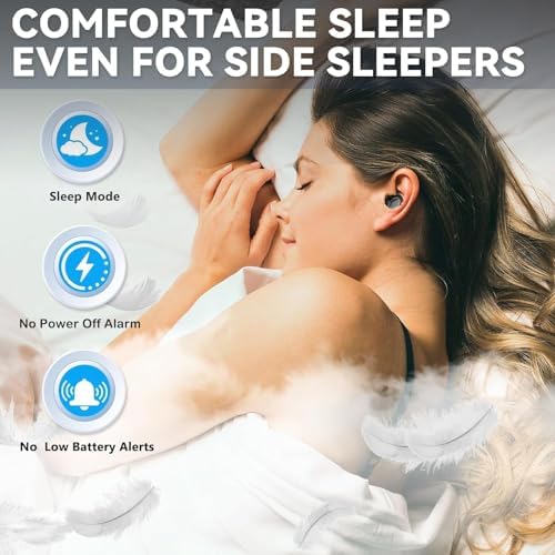 Transform Your Sleep Experience with Luxurious Gold Wireless Noise-Canceling Earbuds – Perfectly Designed for Side Sleepers, Featuring Sleep Mode, LED Battery Indicator, Effortless Device Compatibility, and Ultimate Comfort for Restful Nights and Daily Use