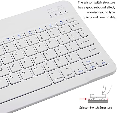 Portable Ultra-Slim Bluetooth Keyboard – Rechargeable Mini Wireless Typing Solution for i Pad, i Phone, Android Tablets and Smartphones – Enhanced Compatibility & Quick Response Keys – Perfect for On-the-Go Productivity