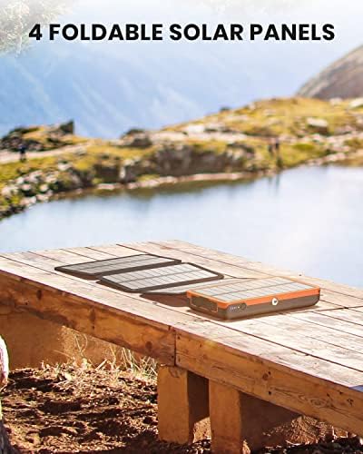 Hiluckey 27000 m Ah Solar Power Bank – 22.5 W Fast Charging Portable Charger with 4 High-Efficiency Solar Panels, USB-C PD & 3 USB Outputs for Outdoor Adventures and Travel, Ultimate Device Compatibility and Reliability