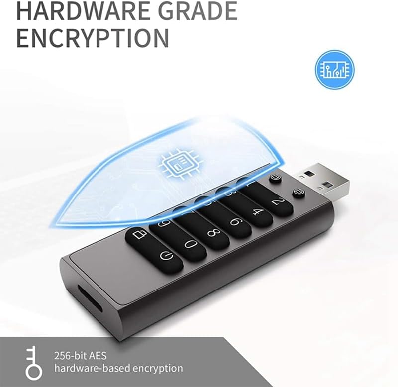 Ultimate 64 GB Encrypted USB Drive – AES256 Secure Flash Memory Stick with USB 3.0 Speed, Automatic Lock, and Durable Aluminum Alloy Design for Maximum Data Protection and Compatibility