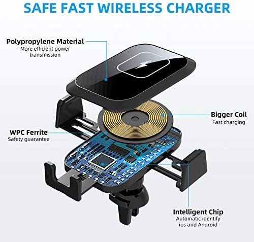 Advanced Wireless Car Charger with CD Slot Mount – 15 W Qi Fast Charging & Smart Auto-Clamping for i Phone and Samsung Devices – Effortless Installation and Enhanced Device Stability for Safer Driving Experience