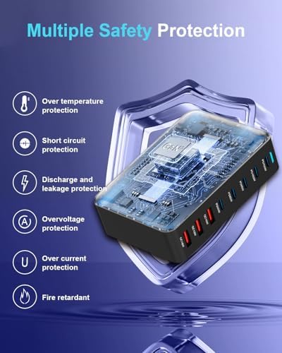 High-Powered 440 W Ga N 8-Port USB-C Charging Hub – Dual PD & PPS Fast Charger for Mac Book Pro/Air, i Phone 16/15/14/13/Pro Max – Compact, Durable Solution for Home, Office & Travel Efficiency