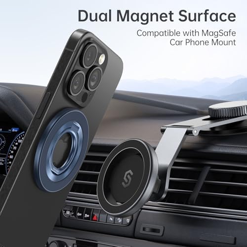 Syncwire Magnetic Phone Ring Holder – Titanium Alloy Kickstand for i Phone 12-16 Pro Max & Compatible Android Devices – Ergonomic Design, Enhanced Mag Safe Stability, Lightweight Grip for Ultimate Hands-Free Convenience