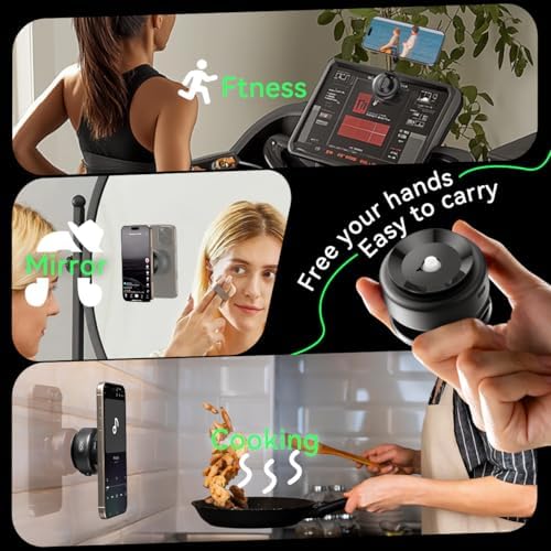 Electric Magnetic Car Phone Holder, 360 Rotation Vacuum Suction Cellphone Mount Foldable Car Mount Stand for iPhone12-16,Mirror/Glass/Screen/Smooth Surface (Not Charge Phone) – Enhanced Compatibility and Speed