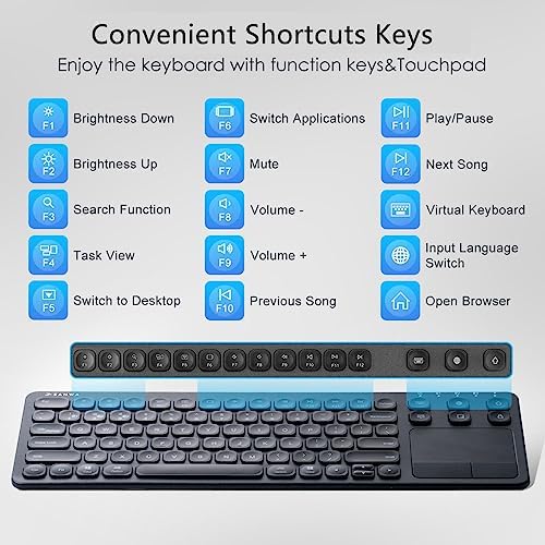 Transform Your Workspace with the SANWA Multi-Device Bluetooth Keyboard & Touchpad – Rechargeable Wireless Keypad for Seamless Mac, Windows & Tablet Use, Sleek White Design for Modern Professionals and Students, Effortless Navigation and Enhanced Efficiency