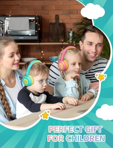 Safe Sound Bluetooth Headphones for Kids – Lightweight Wireless Earphones with 85 d B Volume Limiting for Toddler Hearing Protection – Ideal Twistable Design for School, Travel, and Home Use – Premium Audio Quality with Built-in Microphone for Clear Communication