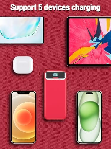 Ultimate 20,000 m Ah Portable Charger with Built-in Cables & AC Plug – Super Fast PD20 W & SCP22.5 W USB-C Power Bank for Quick Device Charging – LED Display & Universal Compatibility for i Phone, Samsung & More – Essential Travel Accessory for On-the-Go Power Solutions