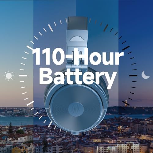 One Odio Studio Pro C Silver Over-Ear Bluetooth Headphones: Immerse Yourself in 110 Hours of Uninterrupted Wireless Audio with High-Performance 50 mm Neodymium Drivers for Rich Deep Bass and Crystal-Clear Sound; Effortlessly Portable Foldable Design Ideal for Travelers, Seamless Compatibility Across PCs, Phones, and Tablets for Ultimate Versatile Listening Experience