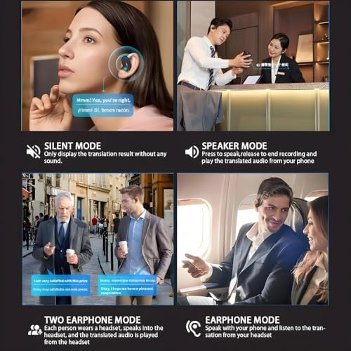 AI-Driven Multi-Language Earpiece – Instant 144-Language Translator Earbuds for Effortless Global Communication | Bluetooth Noise-Cancellation Technology for i Phone & Android | Lightweight, User-Friendly Design for Travel, Business, and Learning Experiences