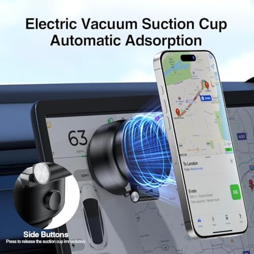 Revolutionary Magnetic Car Phone Holder – Adjustable Vacuum Suction Mount for i Phone 12-16 – Enhanced Stability on Smooth Surfaces – Foldable Design for Optimal Viewing – Hands-Free Navigation & Communication Solution – Durable Lightweight Construction for Everyday Use – Effortless Attachment with Electric Magnetic Technology – Perfect for Mirror, Glass, and Screen Surfaces – Elevate Your Driving Safety with This Essential Accessory