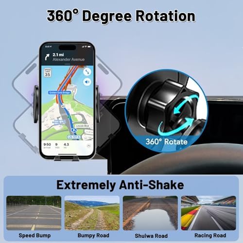 Car Phone Holder Fits for Mazda CX-5 2017-2025/CX-8 2019, Car Phone Mount Snugly fit Navigation Bracket Air Vent, Fits 4.7-7 inch Phones,360°Rotable, Easy to Install – Enhanced Compatibility and Speed