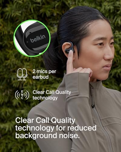 Belkin AUC013 Clearfit Open Ear Bluetooth Earbuds – Ultimate Comfort and Awareness for Active Audio Enthusiasts Seamlessly connect to your world with the Belkin AUC013 Clearfit Open Ear Bluetooth earbuds, engineered for those who prioritize sound excellence and environmental awareness. Featuring a groundbreaking open-ear structure, these earbuds deliver an immersive audio experience while ensuring you stay connected to your surroundings. Compatible with a range of devices, they offer swift pairing for immediate access to music, podcasts, and calls, catering perfectly to busy professionals and fitness aficionados. With their ultra-lightweight design, these earbuds provide unparalleled comfort during extended use, whether you’re on your commute, working out, or relaxing at home. The integrated microphone ensures crystal-clear hands-free communication, enhancing their versatility. Transform your audio experience with the innovative Belkin AUC013 earbuds—where superior sound engineering meets modern functionality for discerning listeners seeking a blend of style and practicality. Ideal for active lifestyles, these earbuds redefine convenience in personal audio.