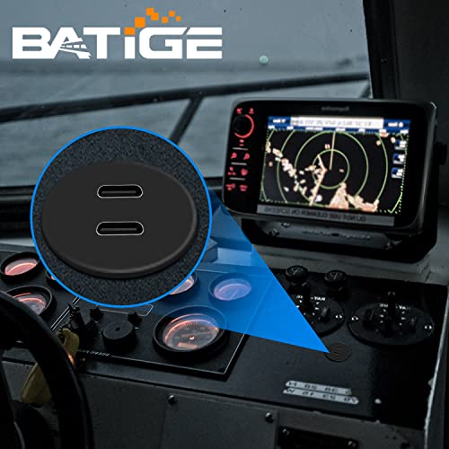 BATIGE Waterproof Dual Port USB-C 3.1 Flush Mount Cable for Vehicles – 3 ft Male to Female Extension for Car, Truck, Boat, and Motorcycle – High-Speed Data Transfer and Charging Solution with Sleek Design and Enhanced Durability