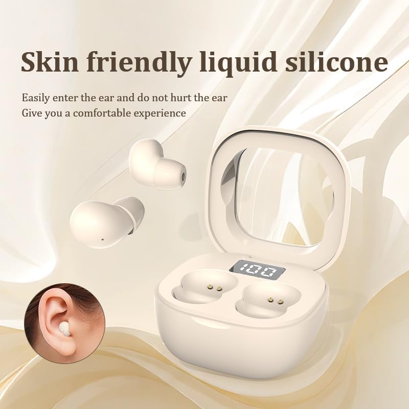 Invisible Mini Bluetooth 5.3 Earbuds for Small Ears – 24-Hour Battery Life, Advanced Noise Cancellation, and Perfectly Crafted for Comfort During Work and Sleep – Seamless Connectivity for an Uninterrupted Listening Experience
