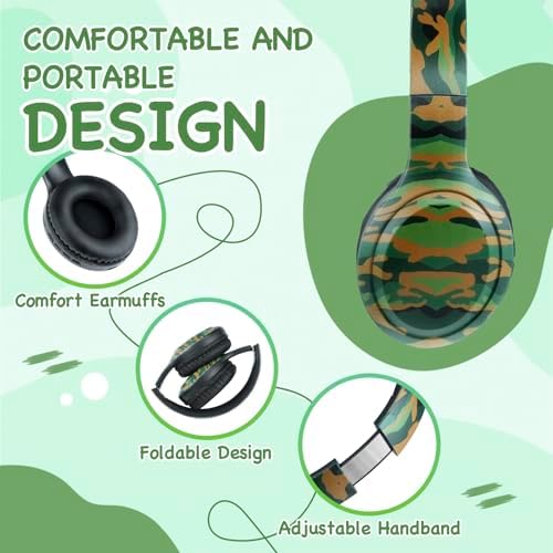 Advanced Bluetooth 5.3 Over-Ear Kids Headphones – Foldable Wireless Design with HD Sound, Built-In Microphone, and Safe Volume Control for Music, Gaming, and Movies – Universal Compatibility with Smartphones & Tablets (Black)