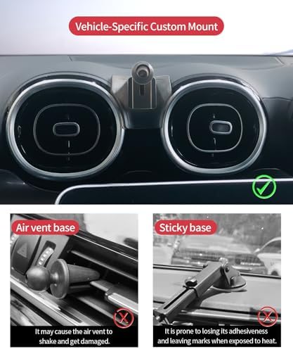 Premium Wireless Charging Car Phone Holder for Mercedes Benz GLC & C Class (2022-2025) – 360° Adjustable Mount with Mag Safe Compatibility – Stylish & Safe Navigation Solution for the Modern Driver