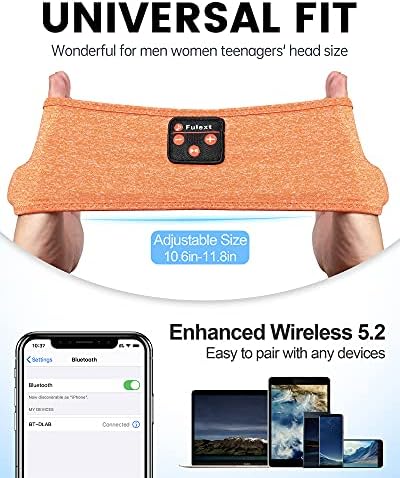 Fulext Bluetooth Sleep Headphones Headband – Ultimate Comfort for Side Sleepers, Thin HD Stereo Sound Quality – Ideal for Insomnia Relief and Travel Convenience – Perfect Gift for Men and Women – Enhanced Compatibility, Long-Lasting Battery Life for All Night Relaxation