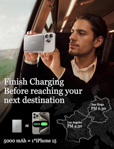 LISEN 0.3″ Ultra Slim Magnetic Power Bank – 5000 m Ah Fast Charger with 18 W Output, Premium T5 Alloy Construction, Safe Lithium Battery, Stylish Pink Design, Perfect for Mag Safe i Phone 16/15/14/13/12 Models, Enhanced Durability and Compatibility