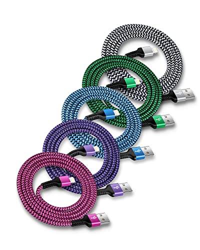 6 FT Samsung Fast Charging Cable (5 Pack) – Universal USB C to C Cord for i Phone 16 Series & Galaxy S25 Ultra – Durable Nylon Braided Design for Quick and Reliable Charging in Car and Home – Enhanced Compatibility with Pro, Max Models & More