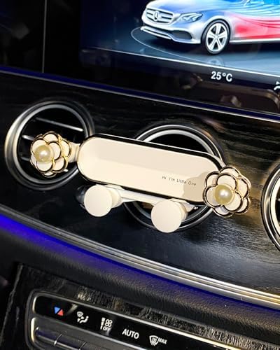 Elegant White Flower Air Vent Phone Holder by BNTR – Stylish Car Cellphone Mount for Smartphones, Perfect Stocking Stuffer Gift – Durable and Functional Vehicle Accessory for Safe Driving and Hands-Free Calls